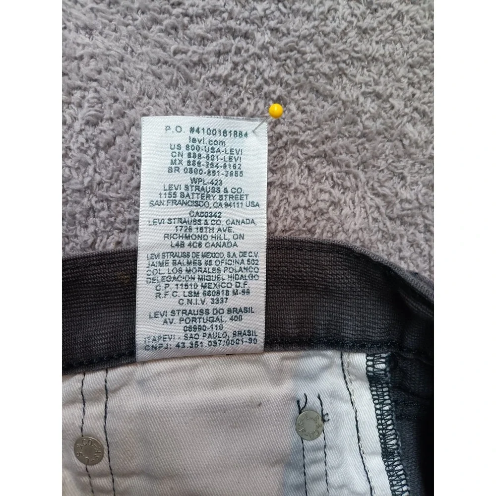 Levi's 513 Slim Straight Men's 30x32 Charcoal Gray Denim Jeans 100% Cotton